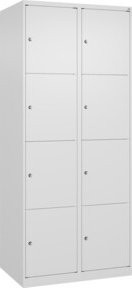 C+P Schließfachschrank Classic PLUS mit 2 Abteilen in Verkehrsweiß, B/T/H: 80 x 50 x 185 cm - Bild 1