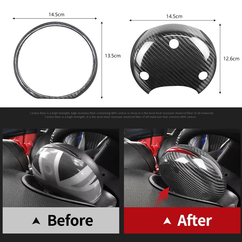 ZUIMI Carbon Fiber Tachometer Dekorative Aufkleber für MINI R55 R56 R60 JCW in Schwarz - Bild 2