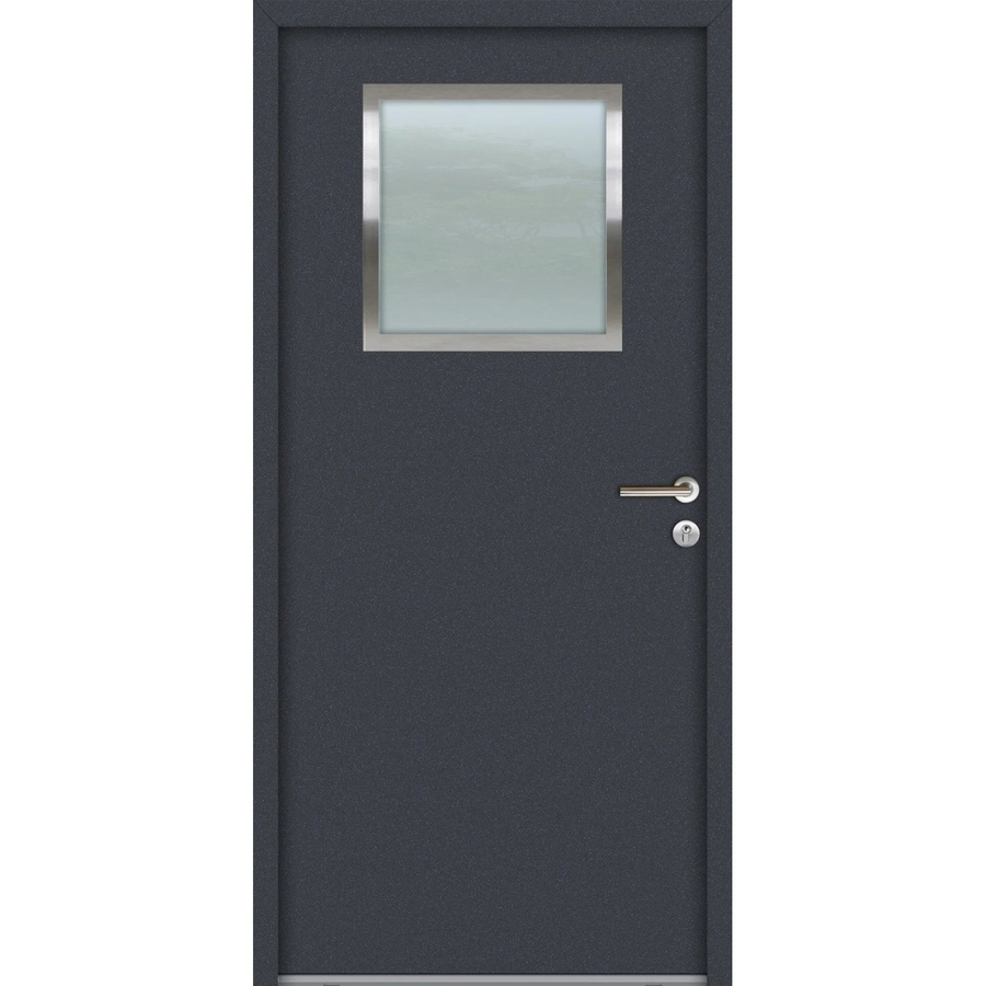 FM Türen NBT56 Modell K01 Stahltür in Anthrazit, Rechtsanschlag, B: 90 cm, H: 200 cm - Bild 2