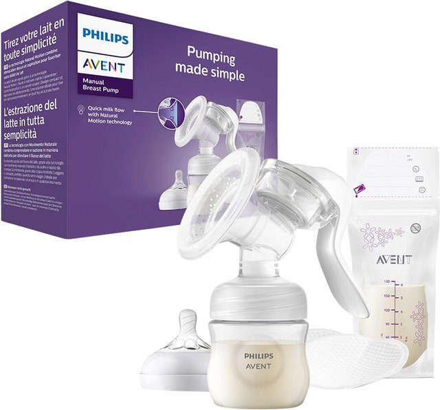Philips Avent Handmilchpumpen-Set SCF430/20 in Weiß und Transparent mit Silikon-Elementen - Bild 1