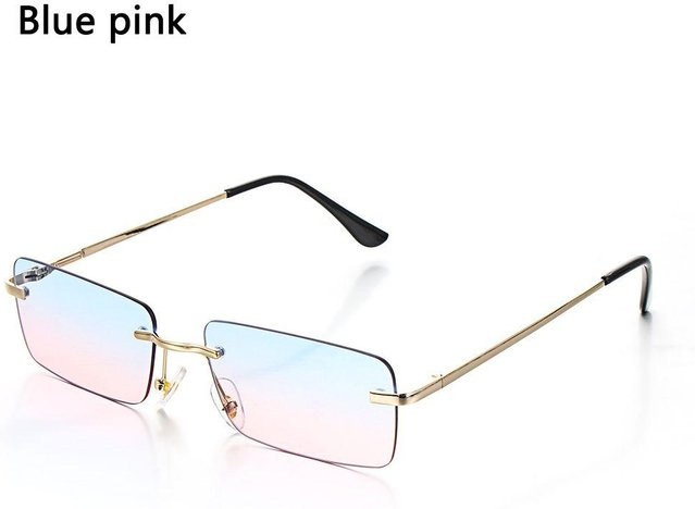Sonnenbrille Randlos, Rechteck, Unisex, White, Multicolour - Bild 1