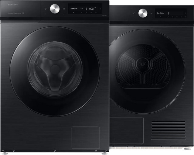Samsung Bespoke QuickDrive Waschmaschinen und Trockner Set in Schwarz mit App-Steuerung und Auto Dosing - Bild 1