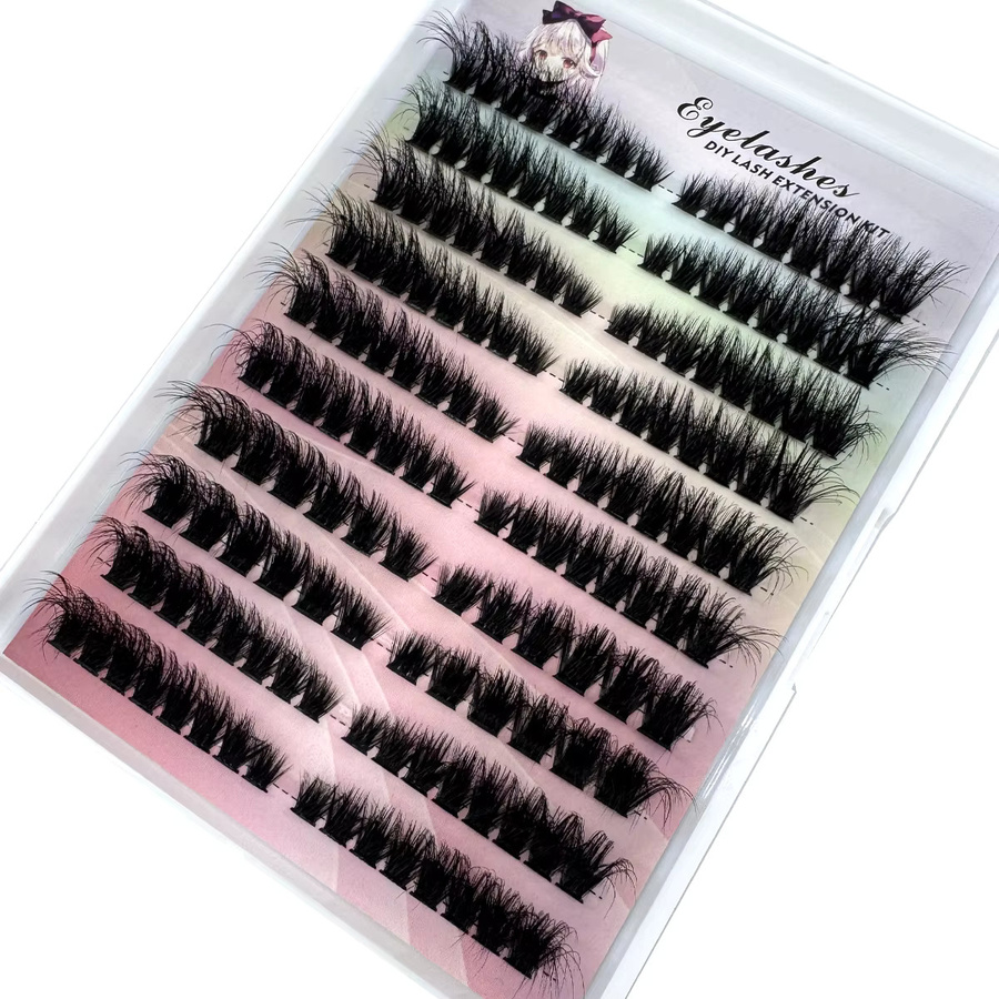 Left+Right Eye Lash Extension Single Clusters, Black, Unisex - Bild 6