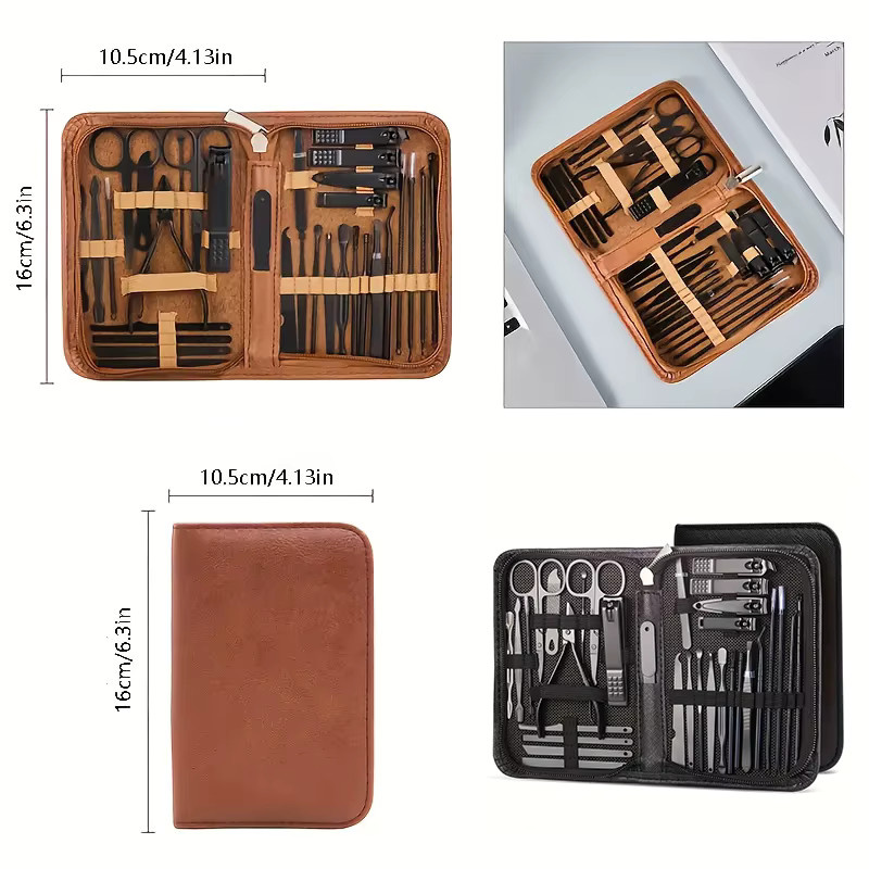 Ouriner Maniküre-Set, 32-teiliges Nagelpflege-Werkzeugset aus Edelstahl, Unisex - Bild 3