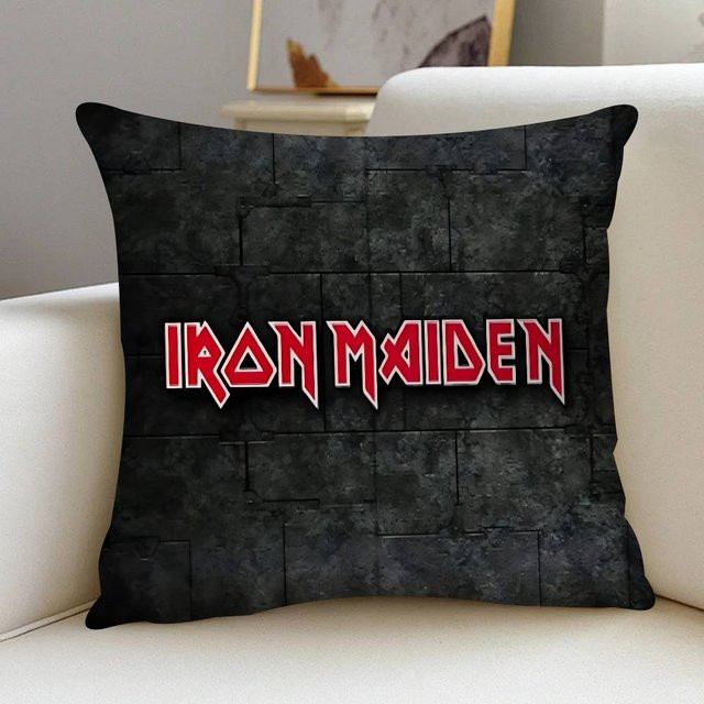 GUOYU HOMEDECOR Kissenbezug Band I-Iron M-Maiden Logo Design, Farbe: Schwarz, B/H: 45,72 x 45,72 cm - Bild 1