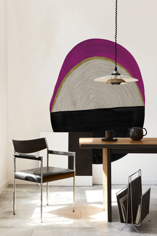 Tenue de Ville Wandbild Totem Abstract in Pink, Ovales modernes Design auf Papier - Bild 2