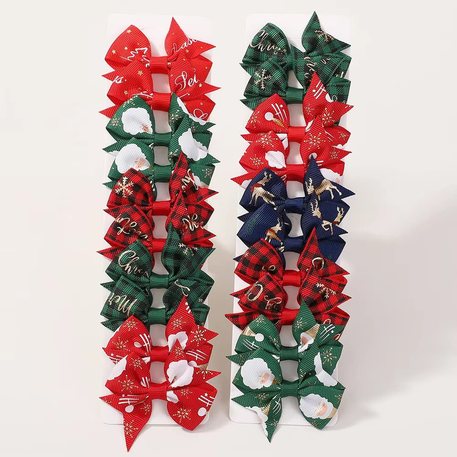 KIDS BOWS Haarspangen Set mit Schneeflocken-Ripsband, 10/20 Stück, Kinder - Bild 2