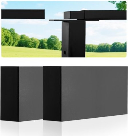 VEVOR Handlauf-Verbinder Set aus POM für rechteckige Geländer, Flache Verlängerung für Treppengeländer und Deck-Seilsysteme, Matte Black, HT-04, 2er Pack - Bild 1