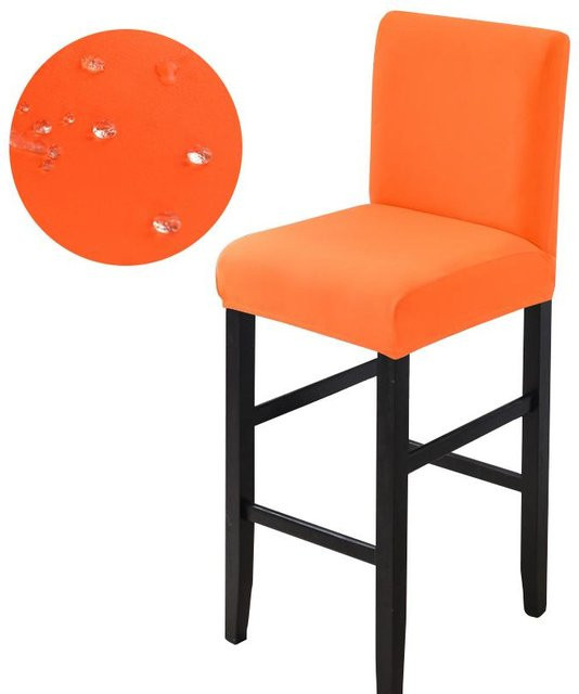 Coolazy Wasserdichte Barhockerbezüge aus Stretch-Material in Orange für Tresenstühle und Esszimmerstühle - Bild 1