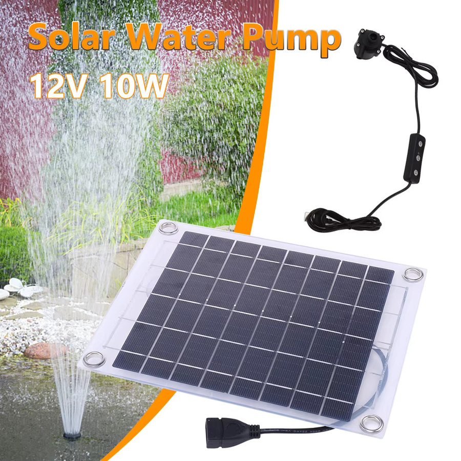 Alloet Solar-Wasserpumpen-Set mit Mini-Solarpanel und Einstellschalter für Aquarien und Bewässerungssysteme, Schwarz - Bild 4
