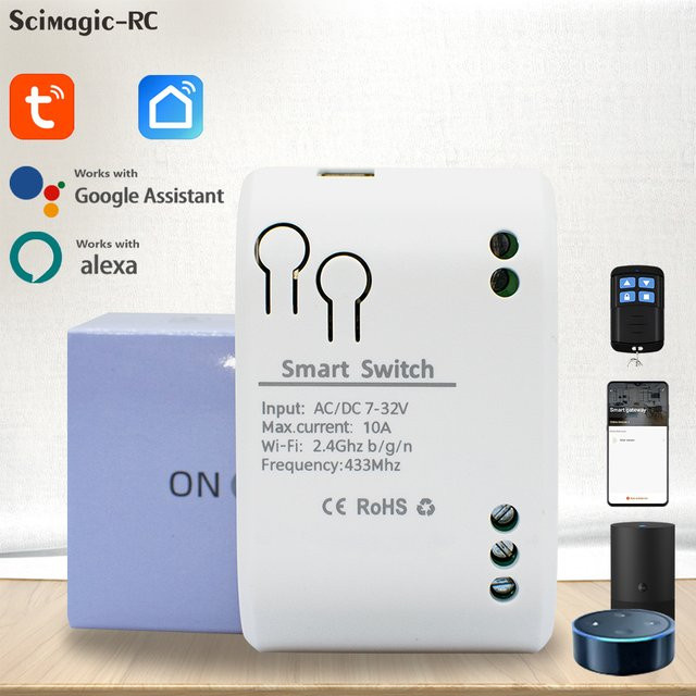 TUYA 1-Kanal RF Smart Switch WLAN Garagentoröffner Relaismodul für Hausautomatisierung 12V 24V 220V AC/DC - Bild 1