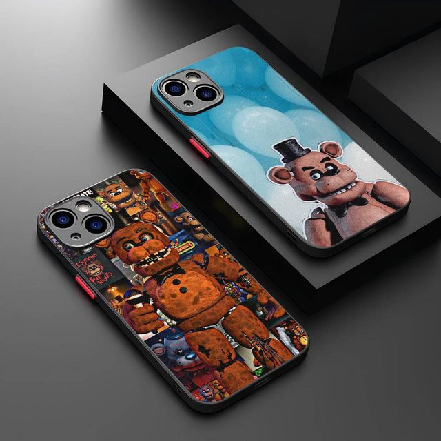 Matte transparente Handyhülle mit Anime Freddy Five Nights Design für iPhone 16 15 14 13 12 11 Pro Max X XS Plus von Potdemiel in Multicolour - Bild 1
