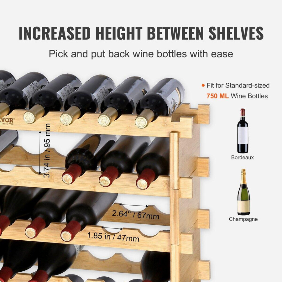 Buying Solutions MB Modulares Weinregal aus Bambusholz in Braun mit 8 Ebenen für 72 Flaschen - Bild 7