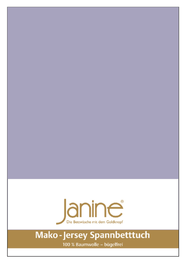 Janine Mako Jersey Spannbetttuch Bettlaken aus Baumwolle, Farbe Lavendel, Breite: 90 cm, Länge: 190 cm - Bild 1