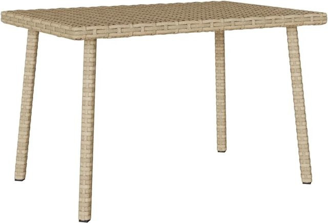 vidaXL Garten-Couchtisch aus Polyrattan in Beige, rechteckig, B/T/H: 60 x 40 x 37 cm - Bild 1