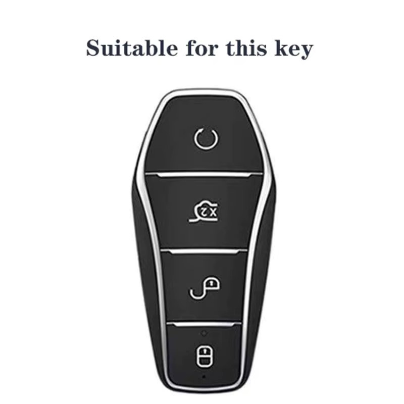 Silikon Autoschlüssel-Hülle für BYD Atto 3, Han, Dolphin, Song Pro Max, Tang, DM Yuan, E2 und Qin PLUS in Schwarz - Bild 3