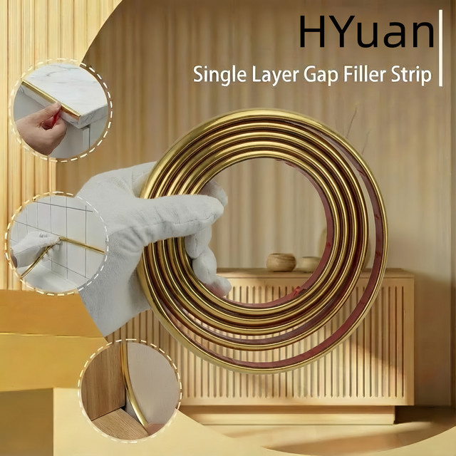 HYuan Selbstklebende PVC Zierleiste für Decken, Wände, Türen und Fenster, 3 Meter, Farbe: Silber oder Gold - Bild 1