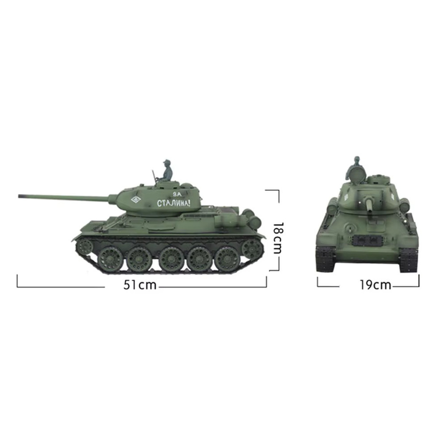 Heng Long Sowjetischer T34-85 RC Panzer Modell, 1:16, Kunststoff, Grün - Bild 2