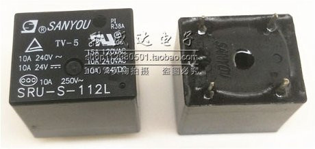 SRU-S-112L Relais 12VDC 10A 5 Fuß in Schwarz - Bild 1