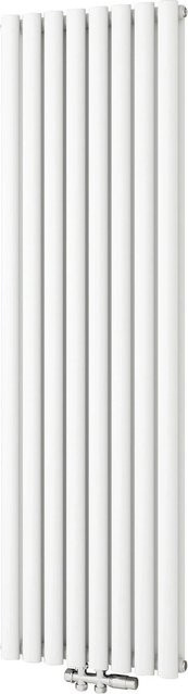 Duschparadies Röhrenheizkörper Oval Doppellagiger Paneelheizkörper für Warmwasserbetrieb, Weiß, B: 160 cm, H: 47,2 cm, 1806W - Bild 1