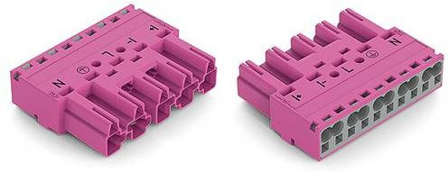 WAGO 770-295/080-000 WINSTA MIDI Steckverbinder Stecker gerade, 5-polig, 25 A, Pink, 50 Stück - Bild 1