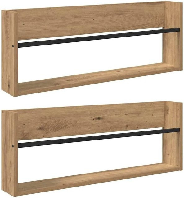 vidaXL Magazinregal 2er-Set Artisan-Eiche, Wandregal aus Holzwerkstoff in Braun, B: 80 cm, T: 12 cm, H: 30 cm - Bild 1