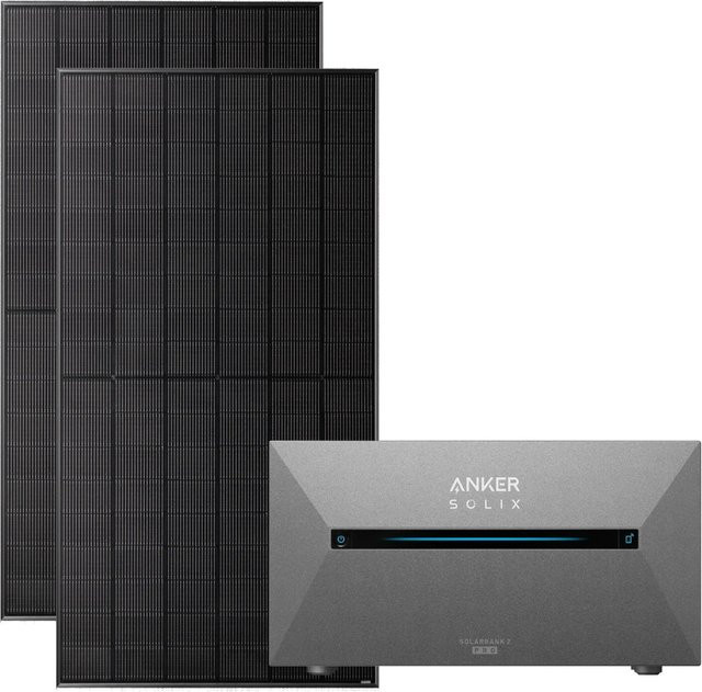 Anker SOLIX Balkonkraftwerk mit Solarbank Pro 2 in Schwarz - Bild 1