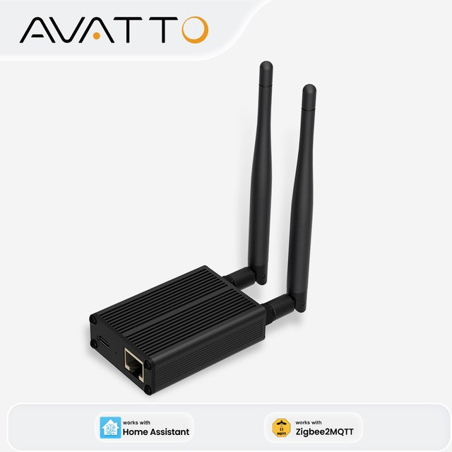 AVATTO ZigBee 3.0 Dongle Gateway-Koordinator für Ethernet, USB und WLAN in Schwarz, kompatibel mit Zigbee2MQTT, ZHA und Home Assistant - Bild 1