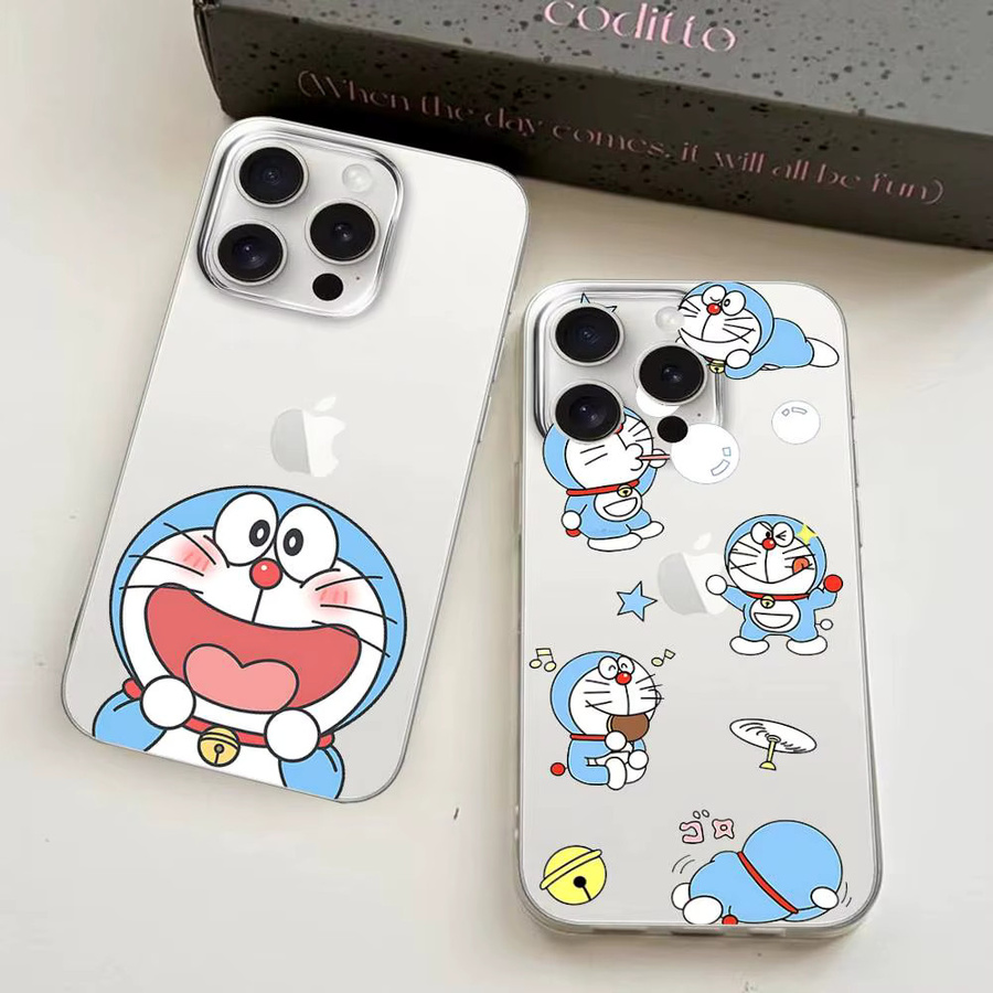 Niedliche Doraemon Handyhülle für iPhone 17 16 15 14 13 12 11 Pro Max Plus Transparent - Bild 2