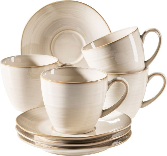 Mäser Kaffeetassenset Nottingham aus Keramik in Beige - Bild 1