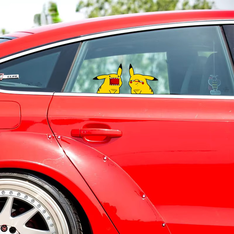 Wasserfeste Pokemon Peek Sticker von Bandai mit Squirtle und Pikachu in Gelb für Auto und Wand - Bild 3