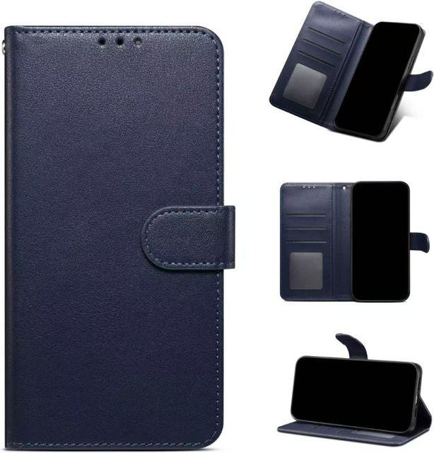 3-in-1 Flip Wallet Case für Apple iPhone 12 bis iPhone 17 Pro Max/Plus in Blau mit Kartenfächern und vollem Schutz - Bild 1