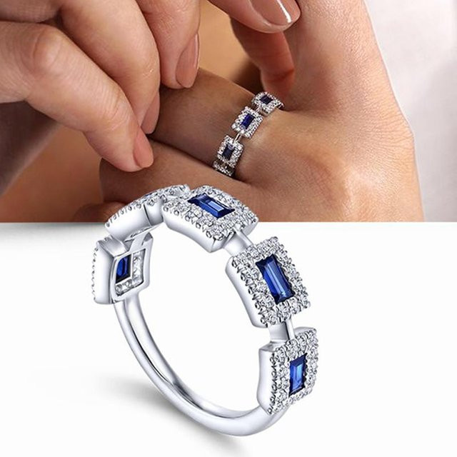Huitan Fingerring, Kupfer, Silber, Zirkonia, Damen - Bild 1
