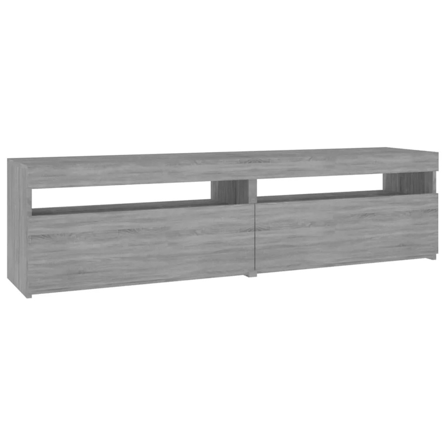 vidaXL TV-Schrank modern in Grau Sonoma mit integrierter LED-Beleuchtung, B/T/H: 75 x 35 x 40 cm - Bild 2