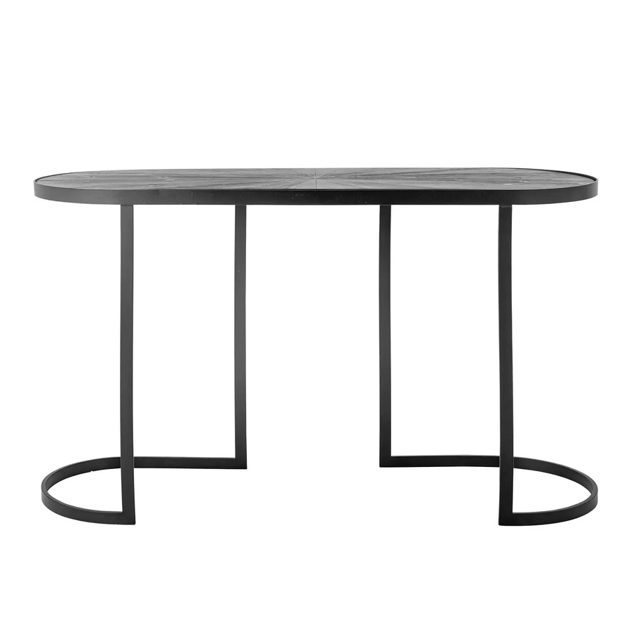 Bloomingville Konsolentisch Carter aus Kiefernholz in Schwarz mit ovaler Form, Breite: 110 cm, Tiefe: 38,5 cm, Höhe: 65 cm - Bild 1