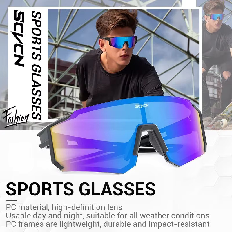SCVCN Sportsonnenbrille, Unisex, Vollrand, Multicolor, Kunststoff - Bild 2