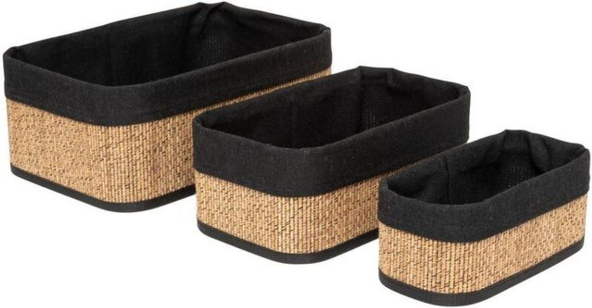 5five Simply Smart Set aus 3 braunen Stoffkörben aus Textil in rechteckiger Form - Bild 1
