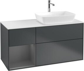 V&B Waschtischunterschrank Finion in Mattblau lackiert, Breite: 120 cm, Tiefe: 50,1 cm, Höhe: 50,1 cm - Bild 1