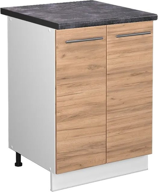 Vicco Küchenunterschrank Fame-Line Goldkraft Eiche Weiß Anthrazit B: 60 cm, T: 60 cm, H: 82 cm - Bild 1