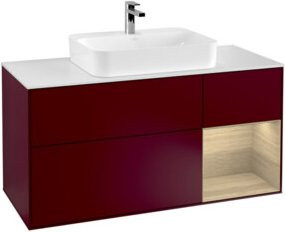 V&B Finion Waschtischunterschrank mit LED-Beleuchtung und offenen Regalfächern, Wandmontage, Breite: 120 cm - Bild 1