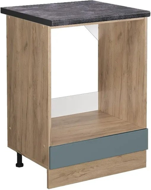 Vicco Herdbauschrank R-Line in Blau-Grau/Goldkraft Eiche und Anthrazit, Breite: 60 cm, Höhe: 81,6 cm, Tiefe: 60 cm - Bild 1