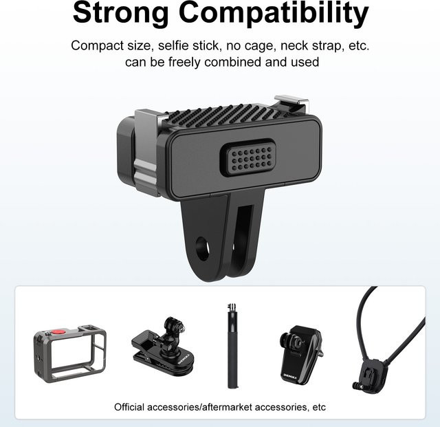 DJI Magnetischer Schnellwechsel-Adapterclip für DJI Action 3, 4, 5 und 6 in Schwarz - Bild 1
