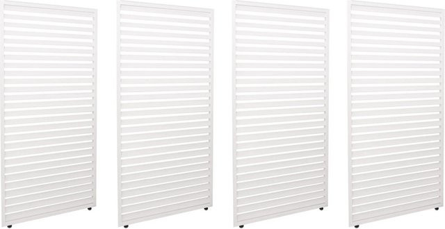 BERLINLODGE 4er-Set Aluminium Lamellenpaneele für Pergola in Weiß, H x B: 204 x 369 cm - Bild 1
