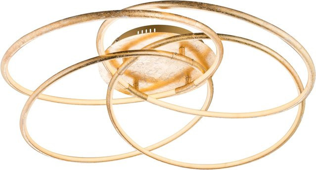 Globo LED-Deckenleuchte BARNA in Gold, dimmbar mit Fernbedienung, Ring-Design aus Aluminium - Bild 1