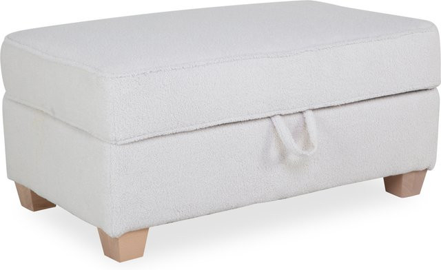 Hocker SANSIBAR SANDE in Grau mit Holzgestell in Eiche, B/T/H: 48 x 48 x 48 cm - Bild 1