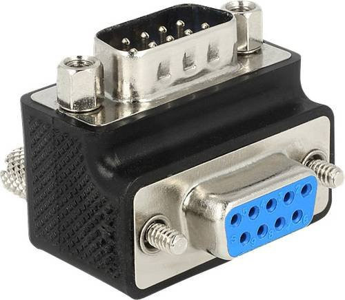 Delock Serieller Adapter mit 1x D-SUB-Stecker 9pol. und 1x D-SUB-Buchse 9pol. in Schwarz - Bild 1