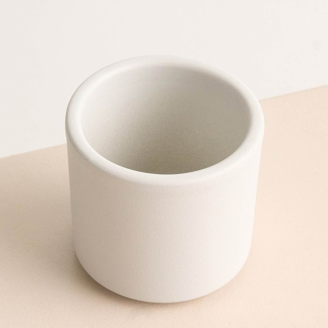 Minimalistischer Keramik Übertopf von Blume2000 in Weiß, Höhe: 7 cm - Bild 1