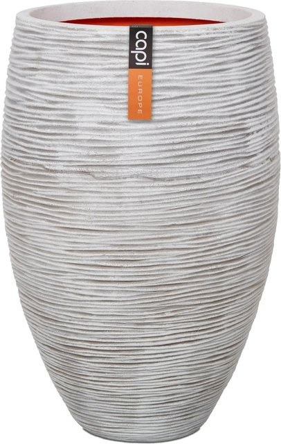 Capi Pflanztopf Nature Rib Elegant Deluxe Riffel in Elfenbein, Durchmesser: 45 cm, Höhe: 72 cm - Bild 1