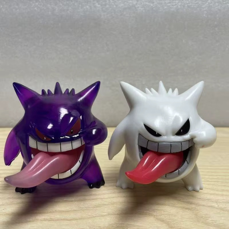 Bandai Pokemon Gengar Figur mit herausgestreckter Zunge in Lila und Perlweiß aus PVC, Höhe: 9 cm - Bild 2