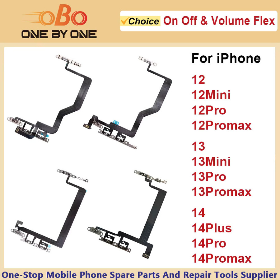 Netzschalter und Lautstärketaste Flex-Kabel für Apple iPhone 12 13 14 Pro Max und Mini in Schwarz - Bild 1
